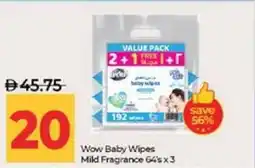 Lulu Hypermarket Wow Baby Wipes Mild Fragrance offer