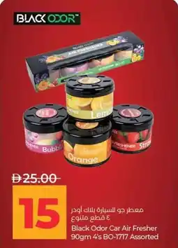 Lulu Hypermarket Black Odor Car Air Fresher 4's BO-1717 Assorted offer
