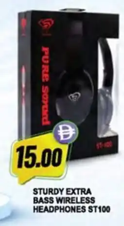 Almaya supermarket Sturdy extra bass wireless headphones ST100 offer