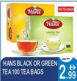 Dream Land Center Hans black or green tea 100 tea bags offer