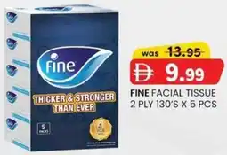 KM Trading Fine facial tissue 2 ply 130's x 5 pcs offer