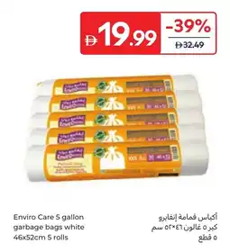 Carrefour Enviro care 5 gallon garbage bags white offer