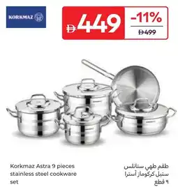 Carrefour Korkmaz astra stainless steel cookware set offer