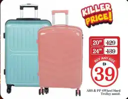 Nesto Abs & pp 4wheel hard trolley asstd. offer