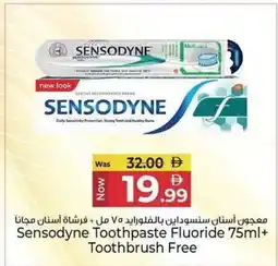 Kenz Hypermarket Sensodyne toothpaste fluoride + toothbrush free offer