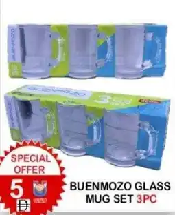 United Hypermarket Buenmozo glass mug set 3pc offer