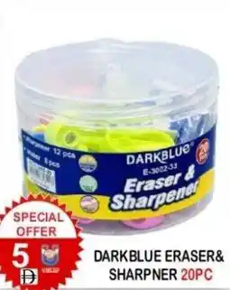 United Hypermarket Darkblue eraser& sharpner 20 pc offer