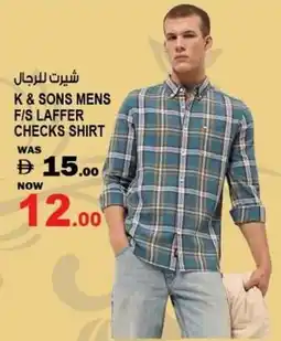 Hashim Hypermarket K & sons mens f/s laffer checks shirt offer
