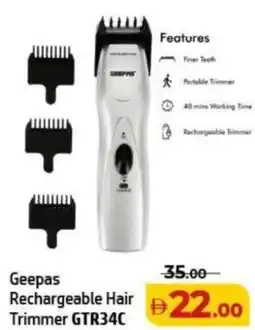 Al Hoot Geepas Rechargeable Hair Trimmer GTR34C offer