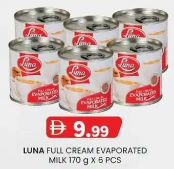 KM Trading Luna full cream evaporated milk offer