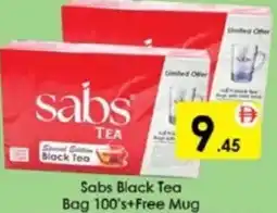 AIKO HYPERMARKET Sabs Black Tea Bag 100's+Free Mug offer