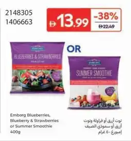 Carrefour Emborg Blueberries, Blueberry & Strawberries or Summer Smoothie offer