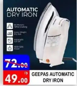 United Hypermarket Geepas automatic dry iron offer