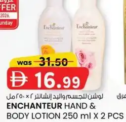 KM Trading Enchanteur hand & body lotion offer
