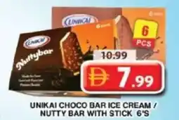 Grand Hyper Market Unikai choco bar ice cream / nutty bar with stick offer