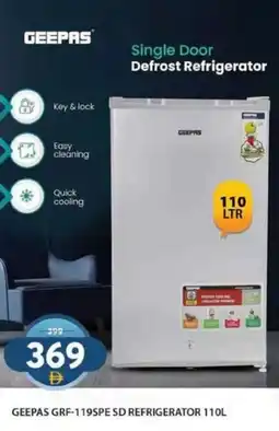 Grand Hyper Market GEEPAS GRF-119SPE SD REFRIGERATOR 110L offer