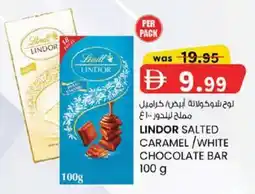 KM Trading Lindor salted caramel/white chocolate bar offer