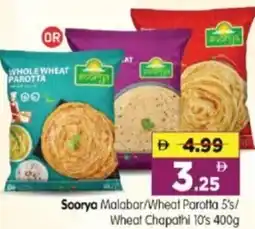 Al Madina Hypermarket Soorya Malabar/Wheat Parotta 5's/ Wheat Chapathi 10's offer