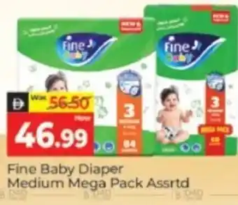 Al Madina Hypermarket Fine Baby Diaper Medium Mega Pack Assrtd offer