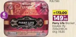 Al Madina Hypermarket Parry Life Blanket Double Ply offer
