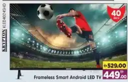 Al Madina Hypermarket Frameless Smart Android LED TV KLED4024SHD offer