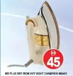 Al Madina Hypermarket Mr plus dry iron hvy wight champion MI8401 offer