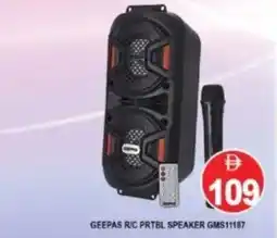 Al Madina Hypermarket Geepas ric PRTBL speaker GMS11187 offer