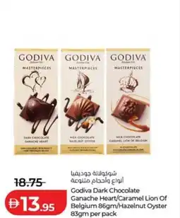 Lulu Hypermarket Godiva Dark Chocolate Ganache Heart Caramel Lion Of Belgium Hazelnut Oyster offer