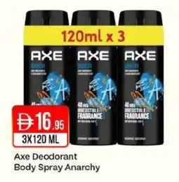 West Zone Supermarket Axe Deodorant Body Spray Anarchy offer
