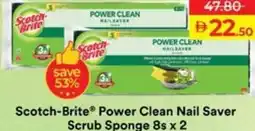Lulu Hypermarket Scotch-Brite Power Clean Nail Saver Scrub Sponge offer