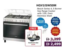 Emax HGV1ISW50M Bosch Series 4, 5 Burner Gas Range Cooker offer