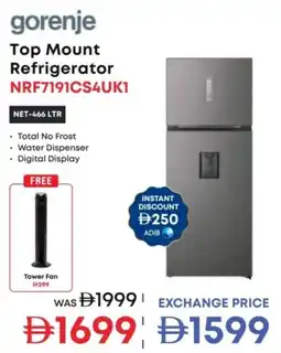 Emax Gorenje Top Mount Refrigerator NRF7191CS4UK1 offer