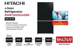 Emax Hitachi 4 Door Refrigerator RWB720UK04GBK offer