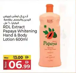 Kenz Hypermarket RDL Extract Papaya Whitening Hand & Body Lotion offer