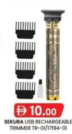 KM Trading Sekura usb rechargeable trimmer TR-01/17194-01 offer