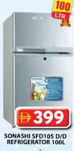 Grand Hyper Market SONASHI SFD105 D/D REFRIGERATOR 100L offer