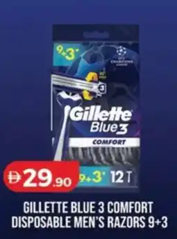 Lulu Hypermarket Gillette blue 3 comfort disposable men's razors offer