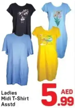 Day To Day Ladies Midi T-Shirt Asstd offer