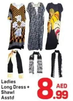 Day To Day Ladies Long Dress + Shawl Asstd offer