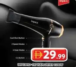 Grand Hyper Market Impex HD-1K7 hair dryer 1200W offer