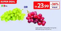 Carrefour Grapes White Or Red Seedless offer
