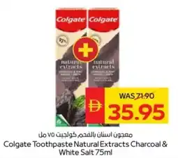 Abu Dhabi Coop Colgate Toothpaste Natural Extracts Charcoal & White Salt offer