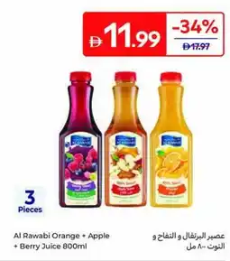 Carrefour Al Rawabi Orange + Apple + Berry Juice offer