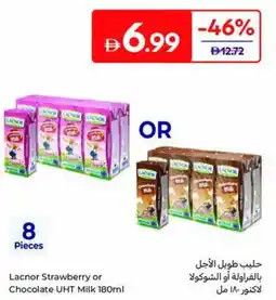 Carrefour Lacnor Strawberry or Chocolate UHT Milk offer