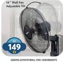 Grand Hyper Market Geepas gf9479 wall fan 16in / remote offer