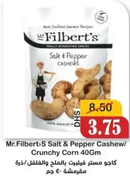 Al Mushrif Co-Operative Society Mr.Filbert S Salt & Pepper Cashew/ Crunchy Corn offer