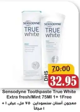 Al Mushrif Co-Operative Society Sensodyne Toothpaste True White Extra fresh/Mint offer