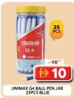 Grand Hyper Market Unimax g4 ball pen jar blue offer