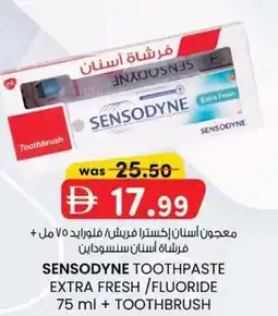 KM Trading Sensodyne toothpaste extra fresh /fluoride + toothbrush offer