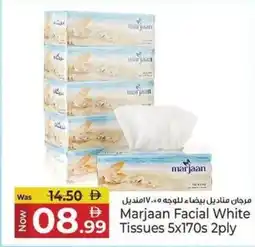 Kenz Hypermarket Marjaan Facial White Tissues 5x170s 2ply offer